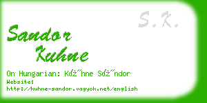 sandor kuhne business card